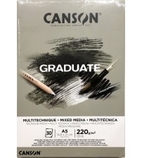Canson Graduate 220 gr A5 30yp Mixed Media Grey